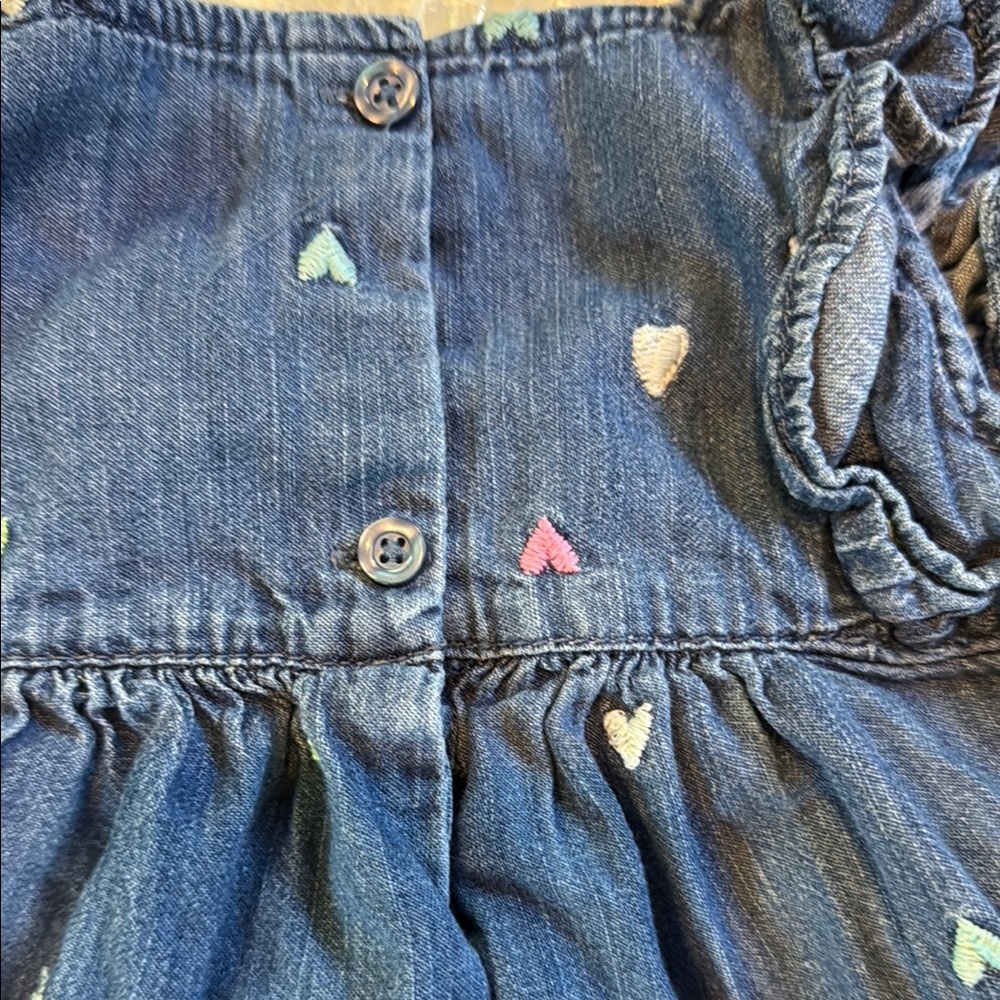 Gap Denim Romper with Colorful Heart Accents - Picture 3 of 6